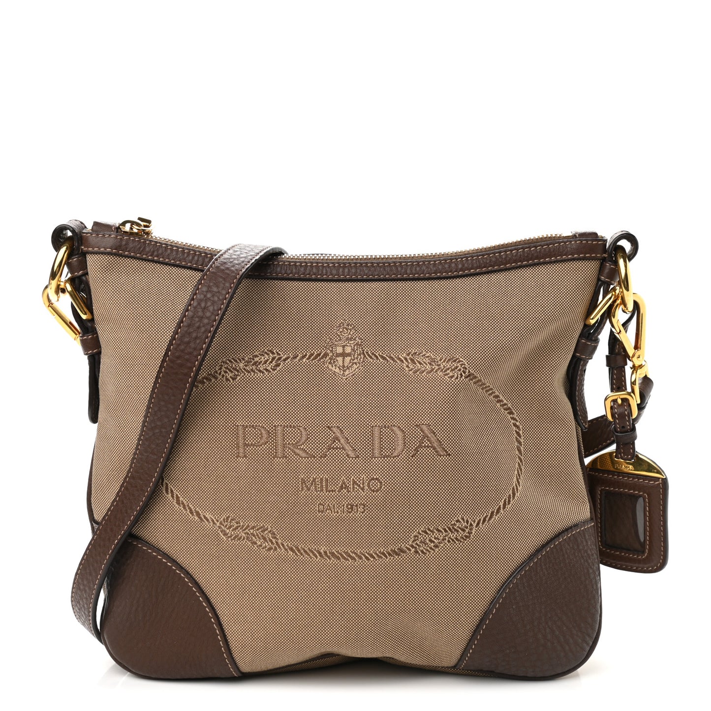 Jacquard Logo Small Flat Messenger Bag Corda Bruciato