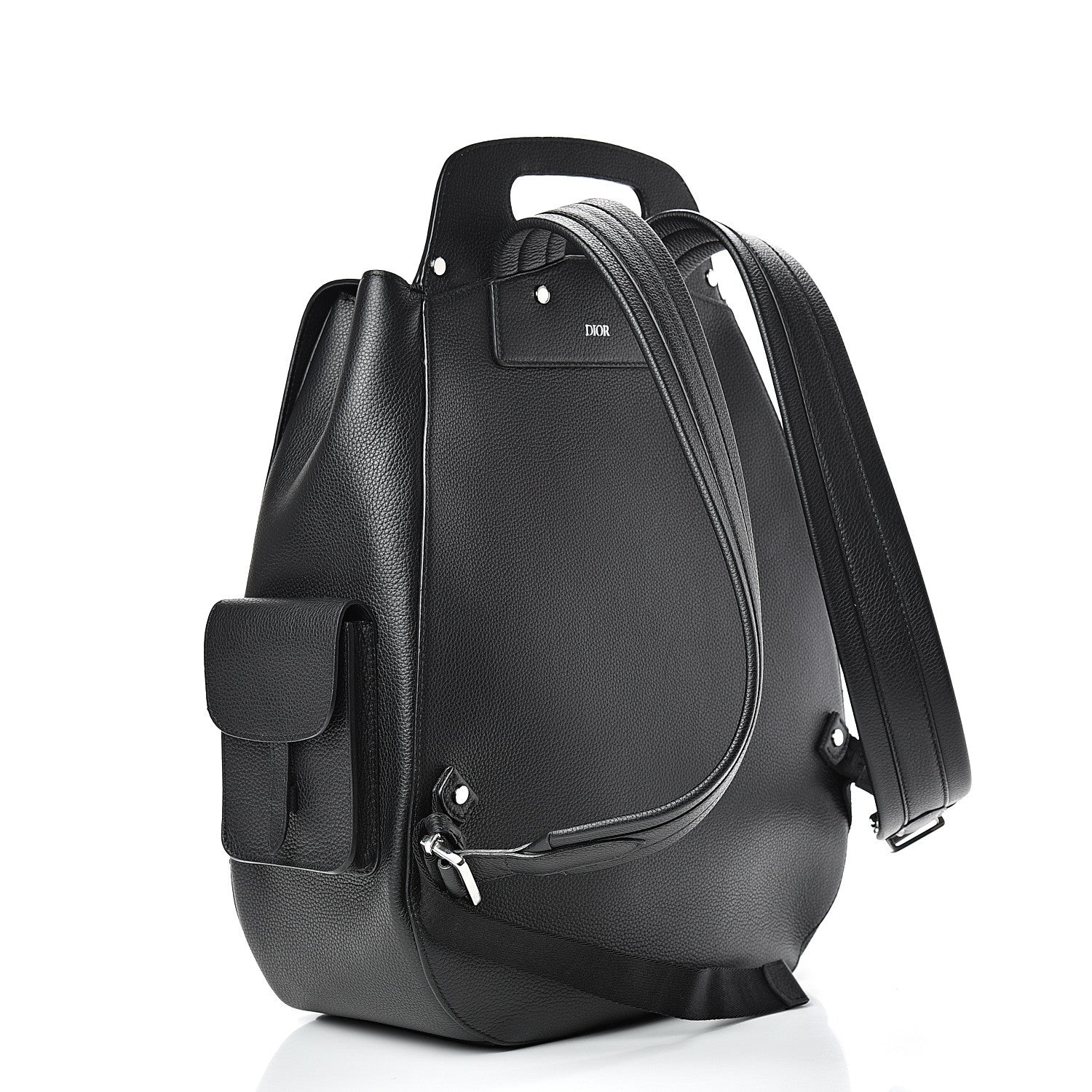Christian Dior Grained Calfskin Saddle Backpack Black 2 of 10
