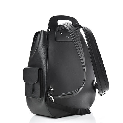 Christian Dior Grained Calfskin Saddle Backpack Black 2 of 10