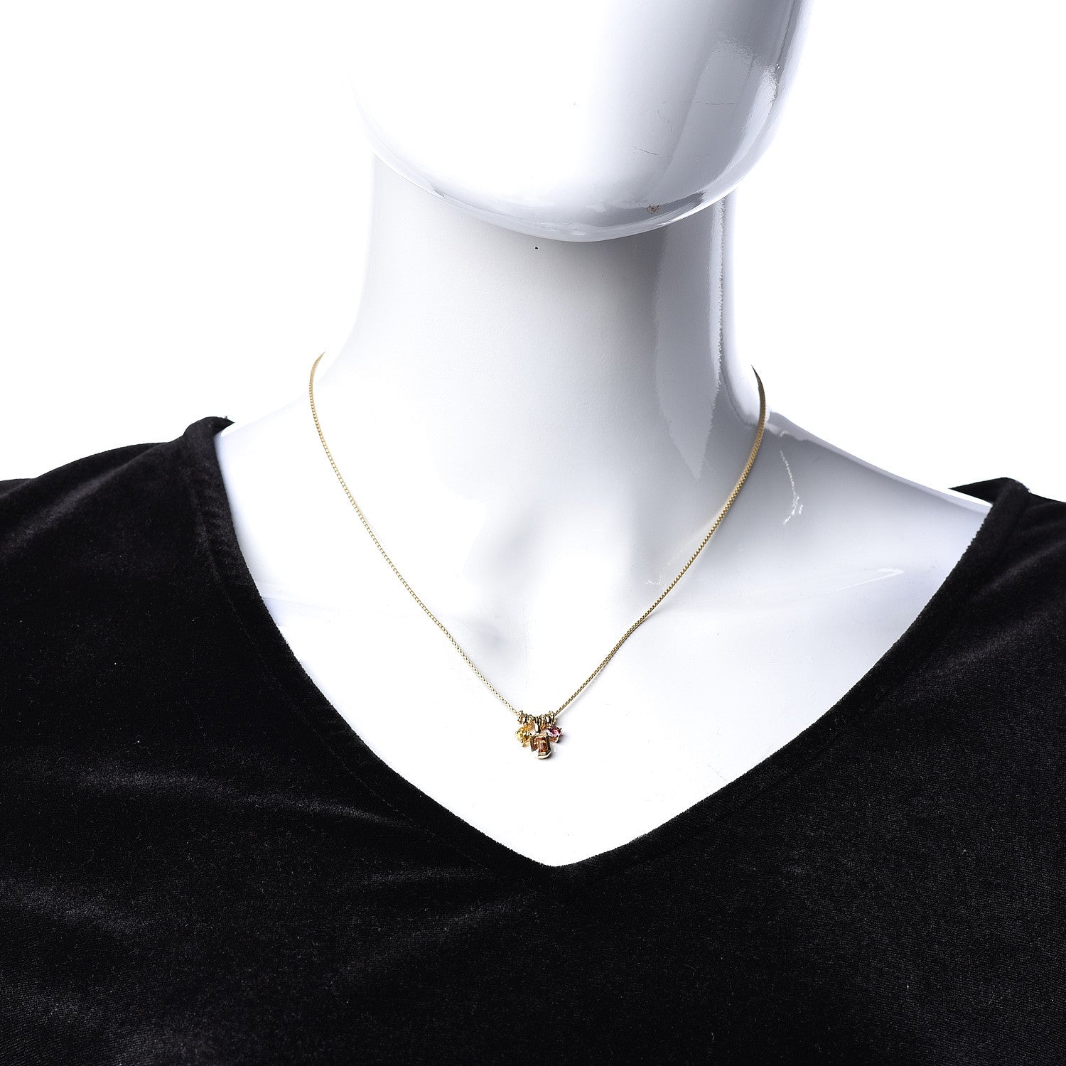 David Yurman 18K Yellow Gold Spessartine Garnet Yellow Beryl Pink Tourmaline Novella Pendant Necklace 2 of 6