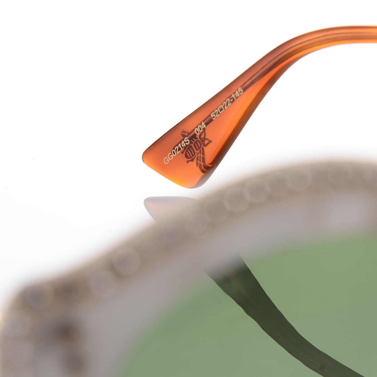 Crystal Cat Eye GG0214S Sunglasses White
