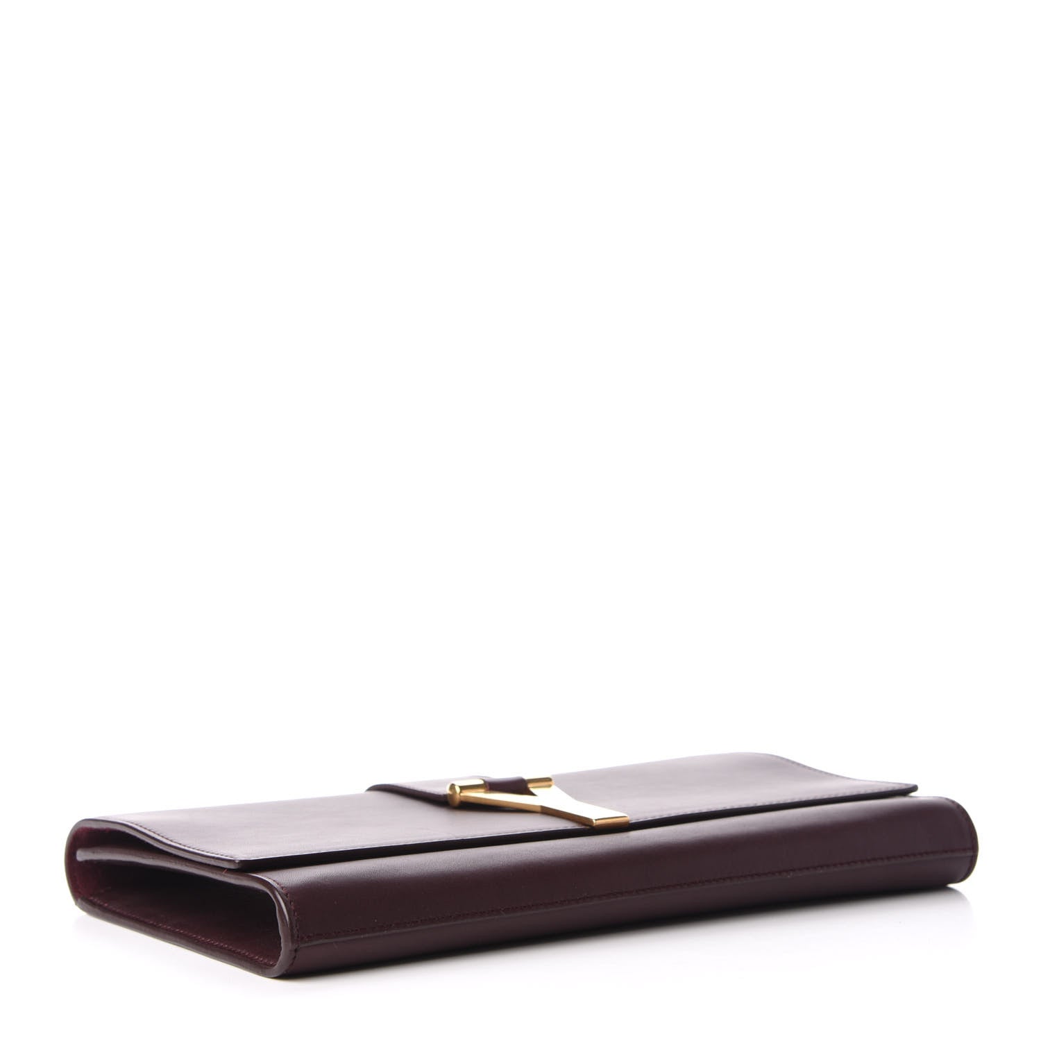 Saint Laurent Calfskin Classic Y Ligne Clutch Bordeaux 4 of 7