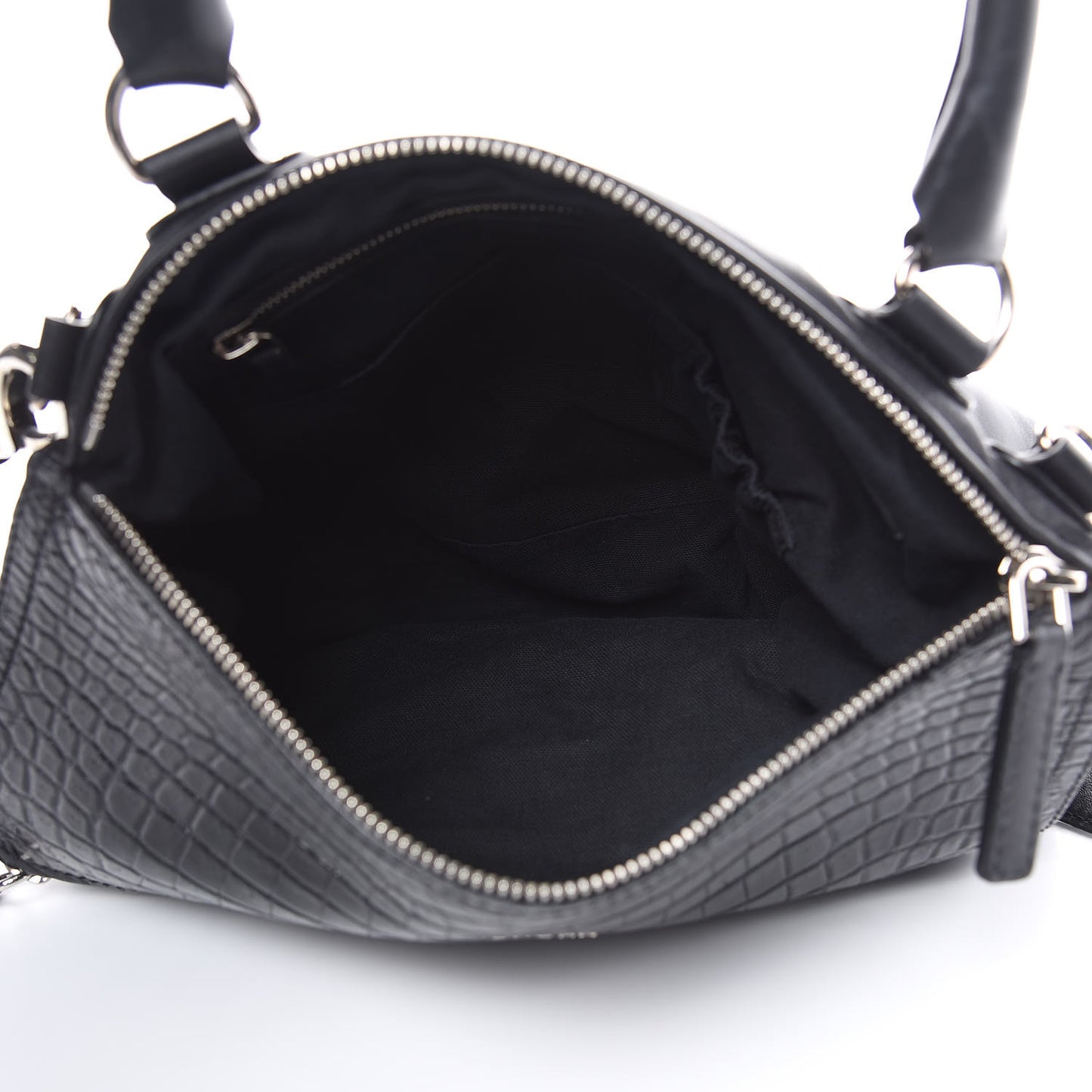 Calfskin Crocodile Embossed Medium Pandora Black