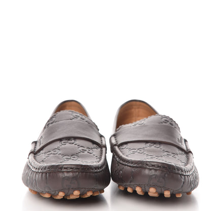 Gucci Soft Guccissima Womens Driver Loafers 37.5 Chocolate 2 of 13