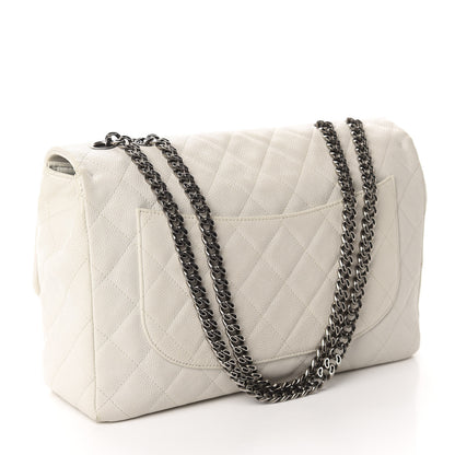 Chanel Washed Caviar Quilted 2.55 Reissue 226 Bijoux Chain Flap White 3 of 11