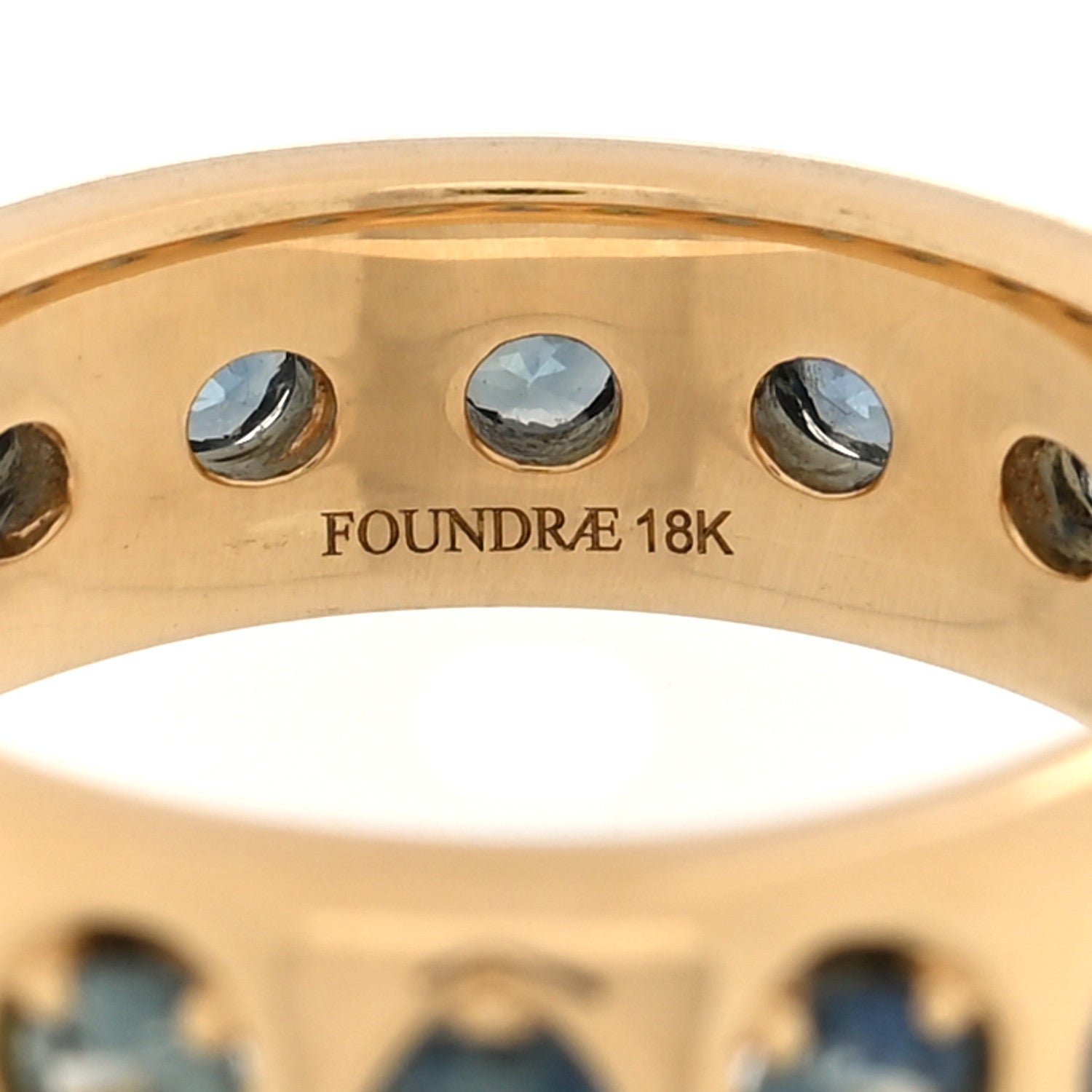 Foundrae 18K Yellow Gold Sapphire Gemstone Band Ring 49 5 4 of 4