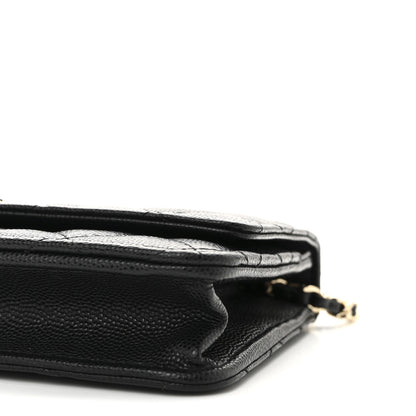 Chanel Caviar Quilted Crystal CC Wallet On Chain WOC Black 11 of 11