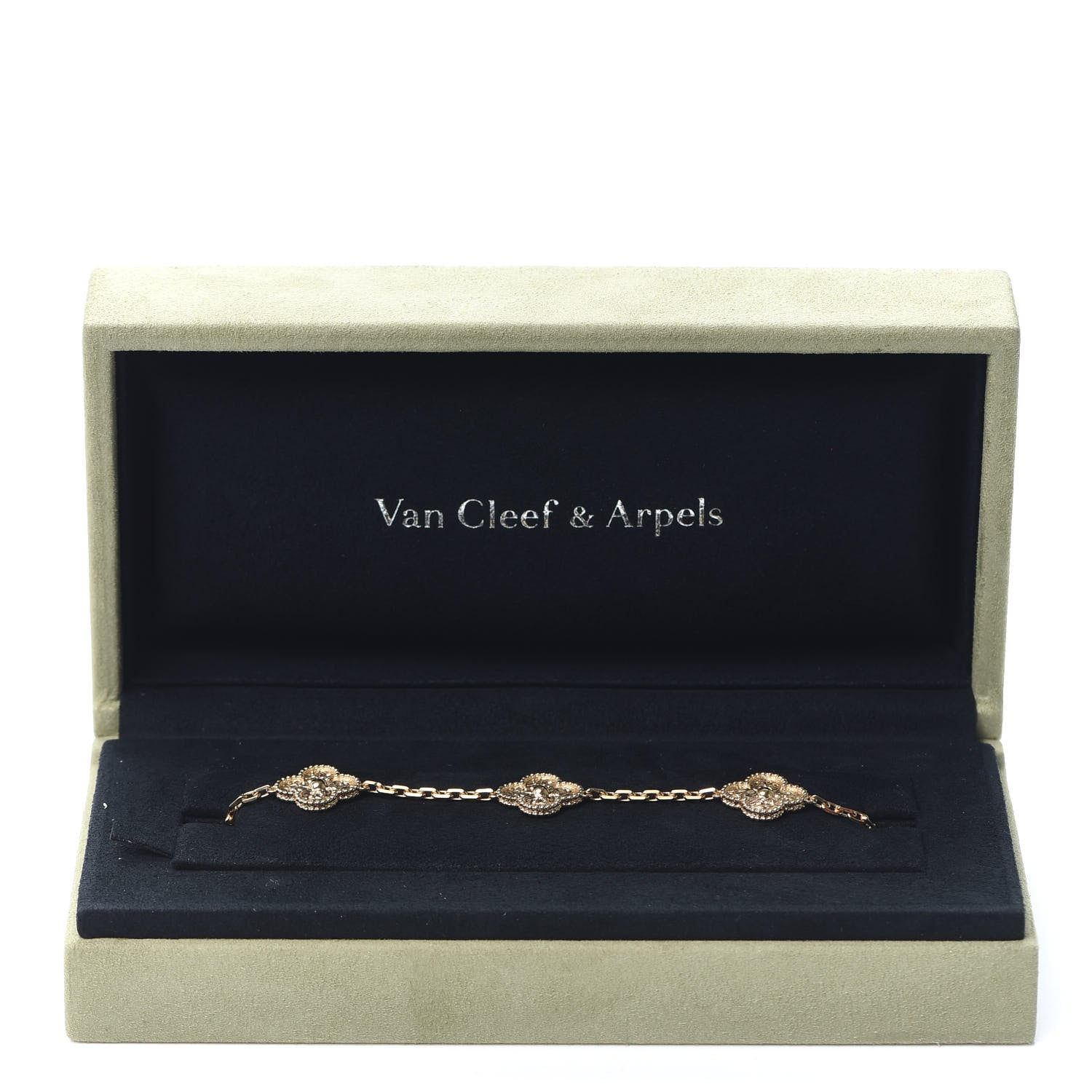 Van Cleef & Arpels 18K Yellow Gold 5 Motifs Vintage Alhambra Bracelet 7 of 7