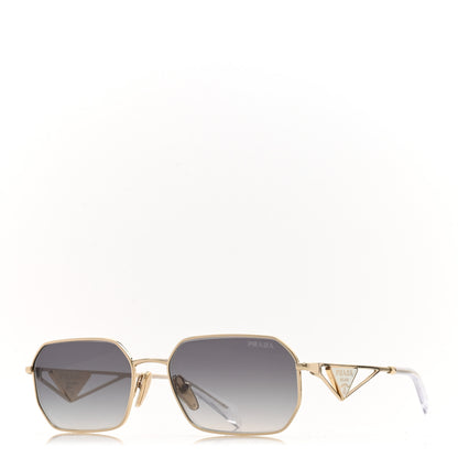 Prada Metal Symbole Triangle Logo Sunglasses SPR A51 Gold Blue 1 of 8