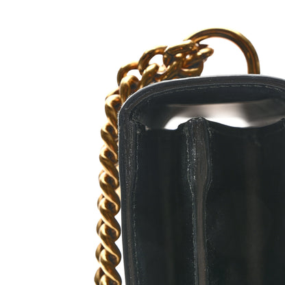 Gucci Calfskin Web Heart Medium GG Marmont Chain Handle Bag Black 14 of 14