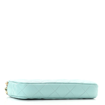 Chanel Caviar Quilted Small Clutch With Chain Light Blue 4 of 13