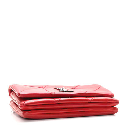 Saint Laurent Lambskin Patchwork Monogram Jamie Chain Wallet Red 4 of 13