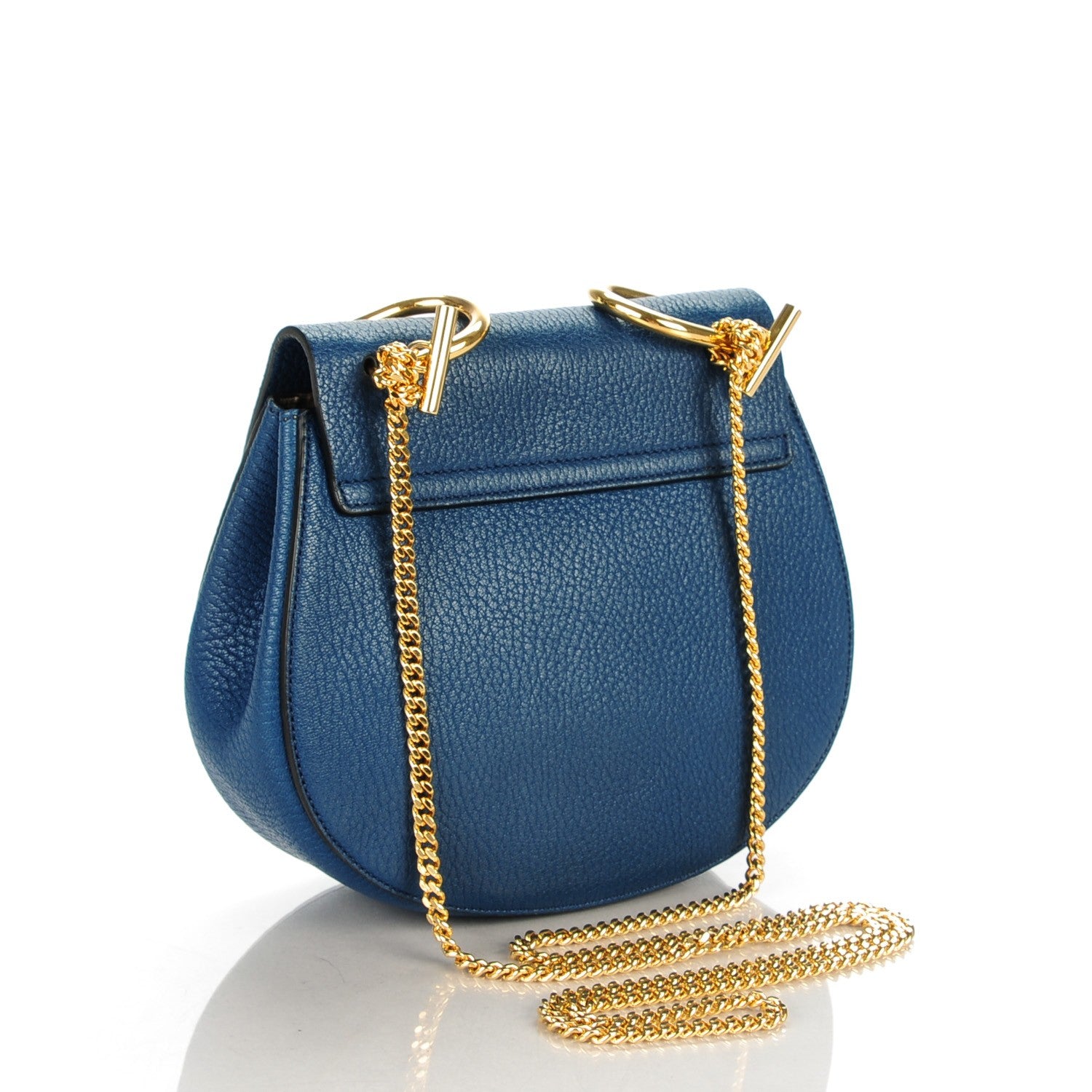 Chloe Grained Lambskin Mini Drew Shoulder Bag Factory Blue 3 of 7