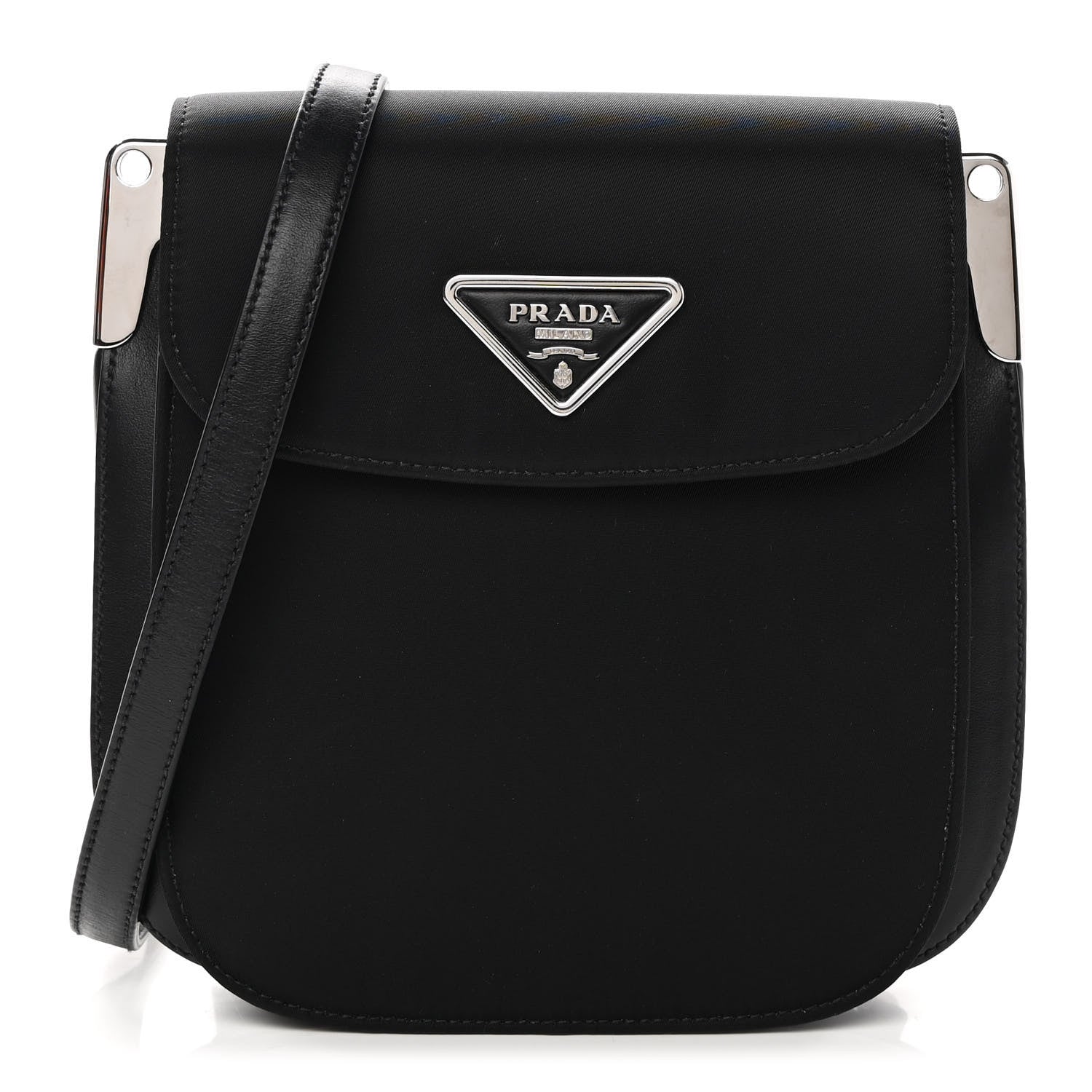 Prada Tessuto Nylon Vitello Crossbody Bag Black 1 of 10