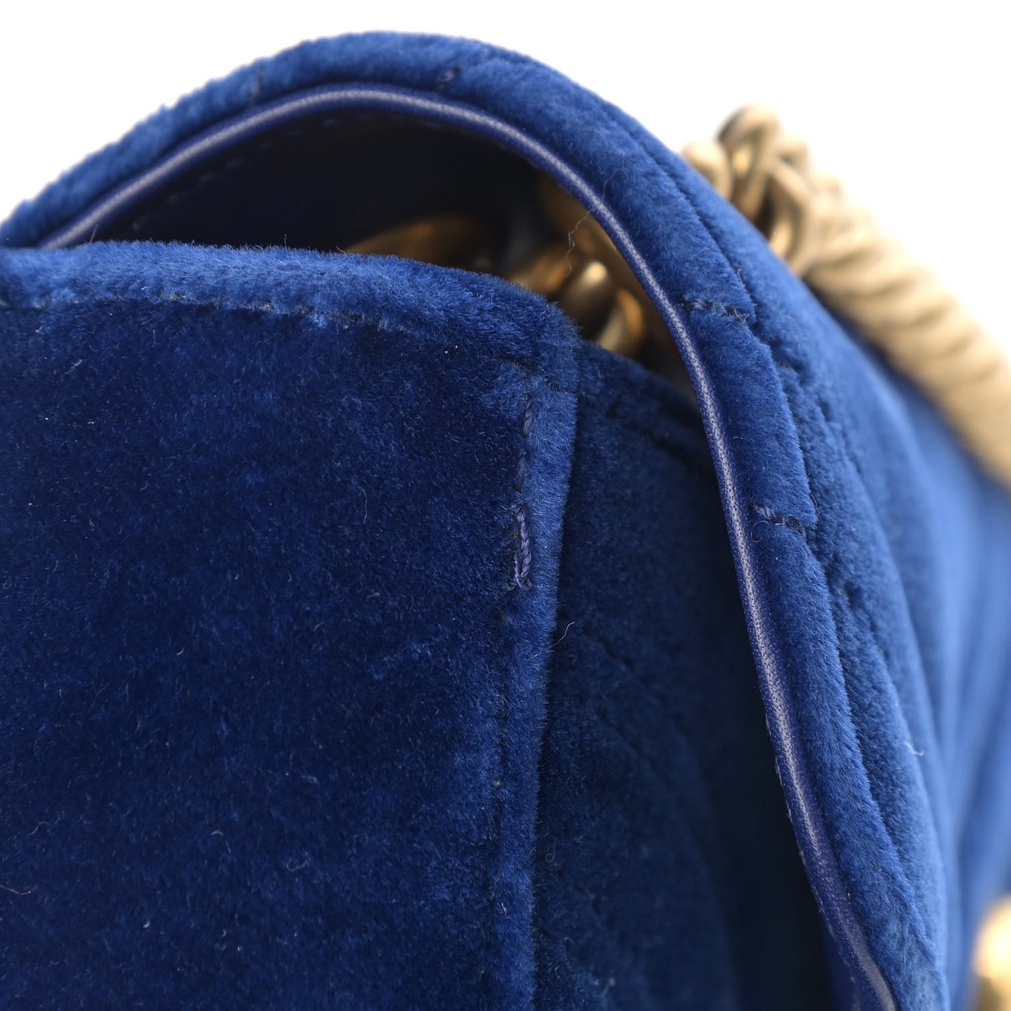 Velvet Matelasse Mini GG Marmont Shoulder Bag Cobalt Blue