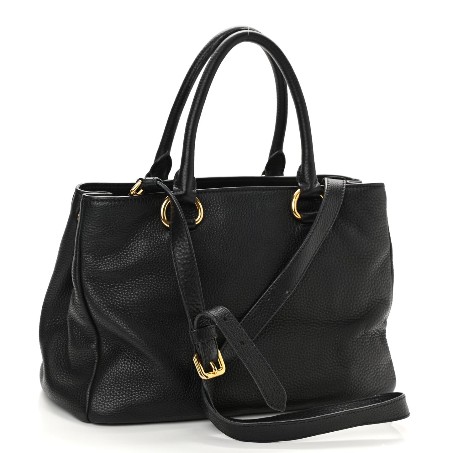Vitello Daino Shopping Tote Black