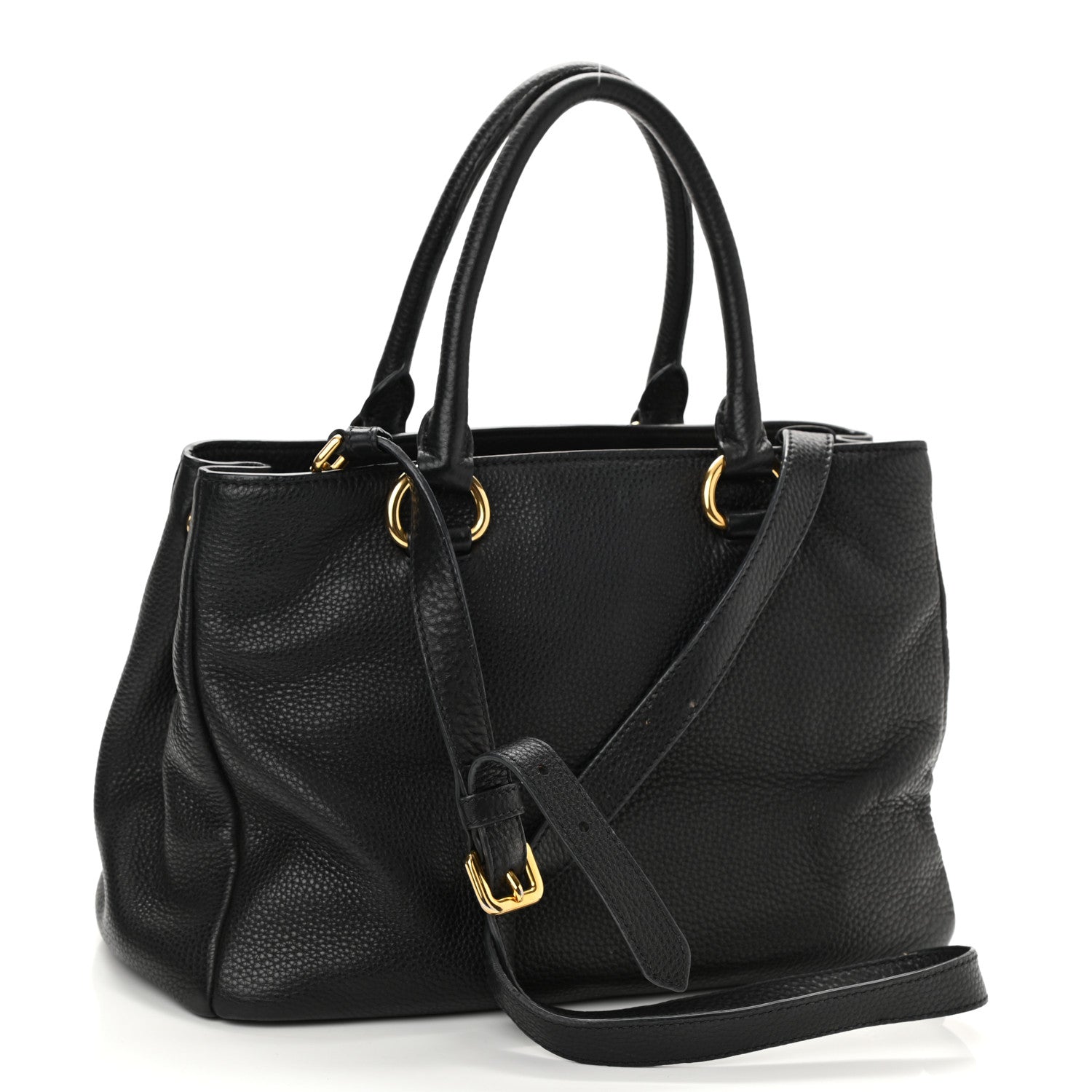 Prada Vitello Daino Shopping Tote Black 2 of 9