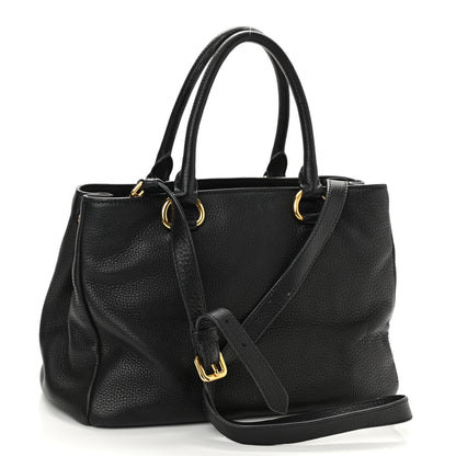 Prada Vitello Daino Shopping Tote Black 2 of 9
