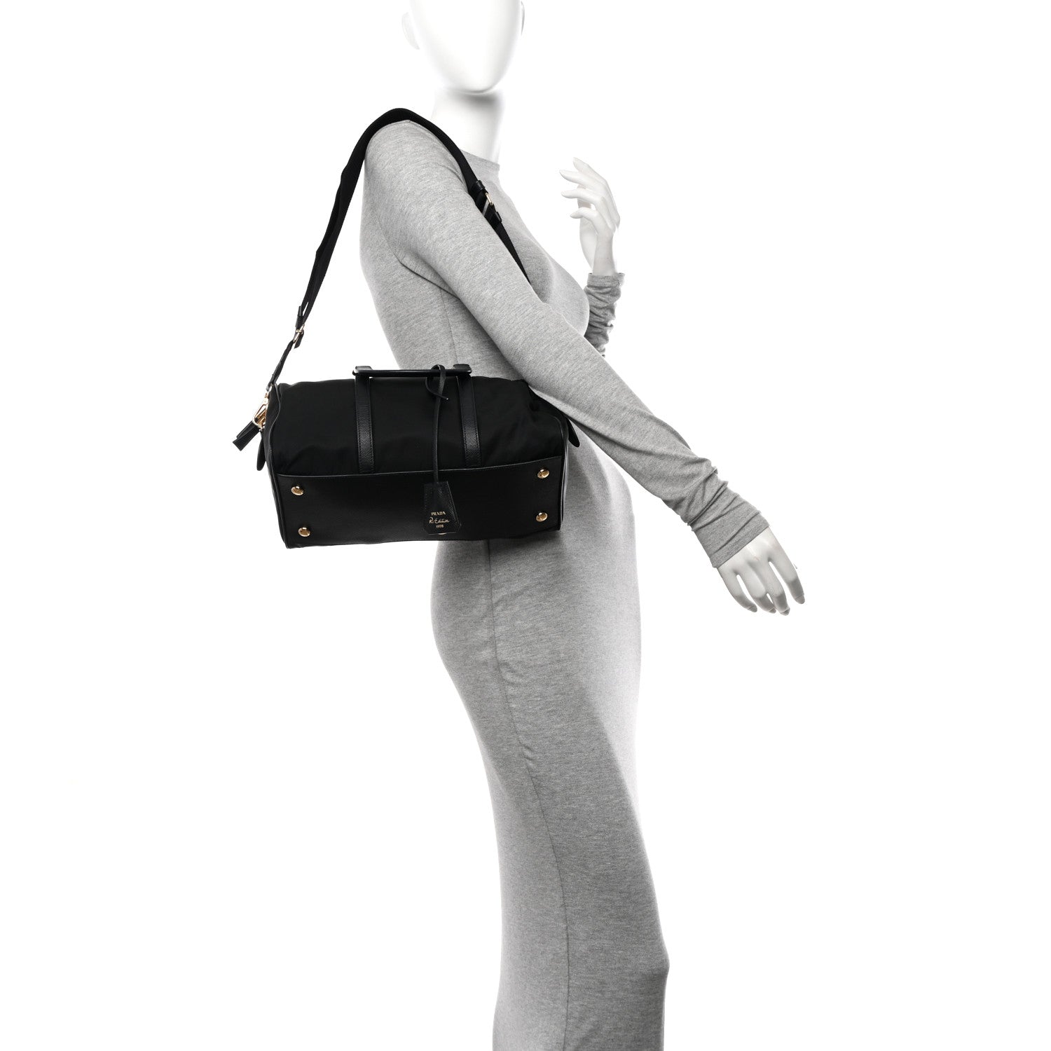 Prada Re-Nylon Saffiano Medium Re-Edition 1978 Top Handle Bag Black 2 of 10