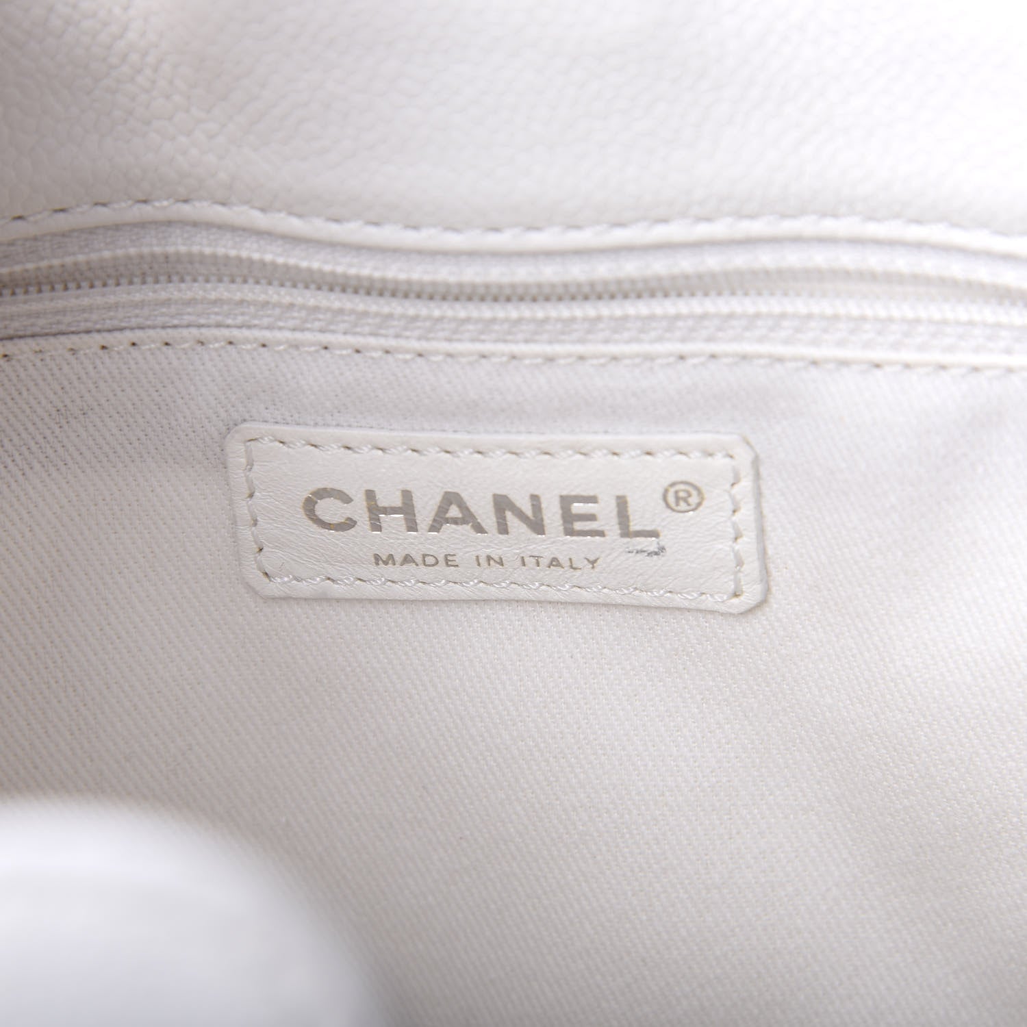 Chanel Caviar Quilted Petit Shopping Tote PST White 5 of 11