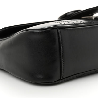 Gucci Calfskin Matelasse Monochrome Small GG Marmont Shoulder Bag Black 9 of 13