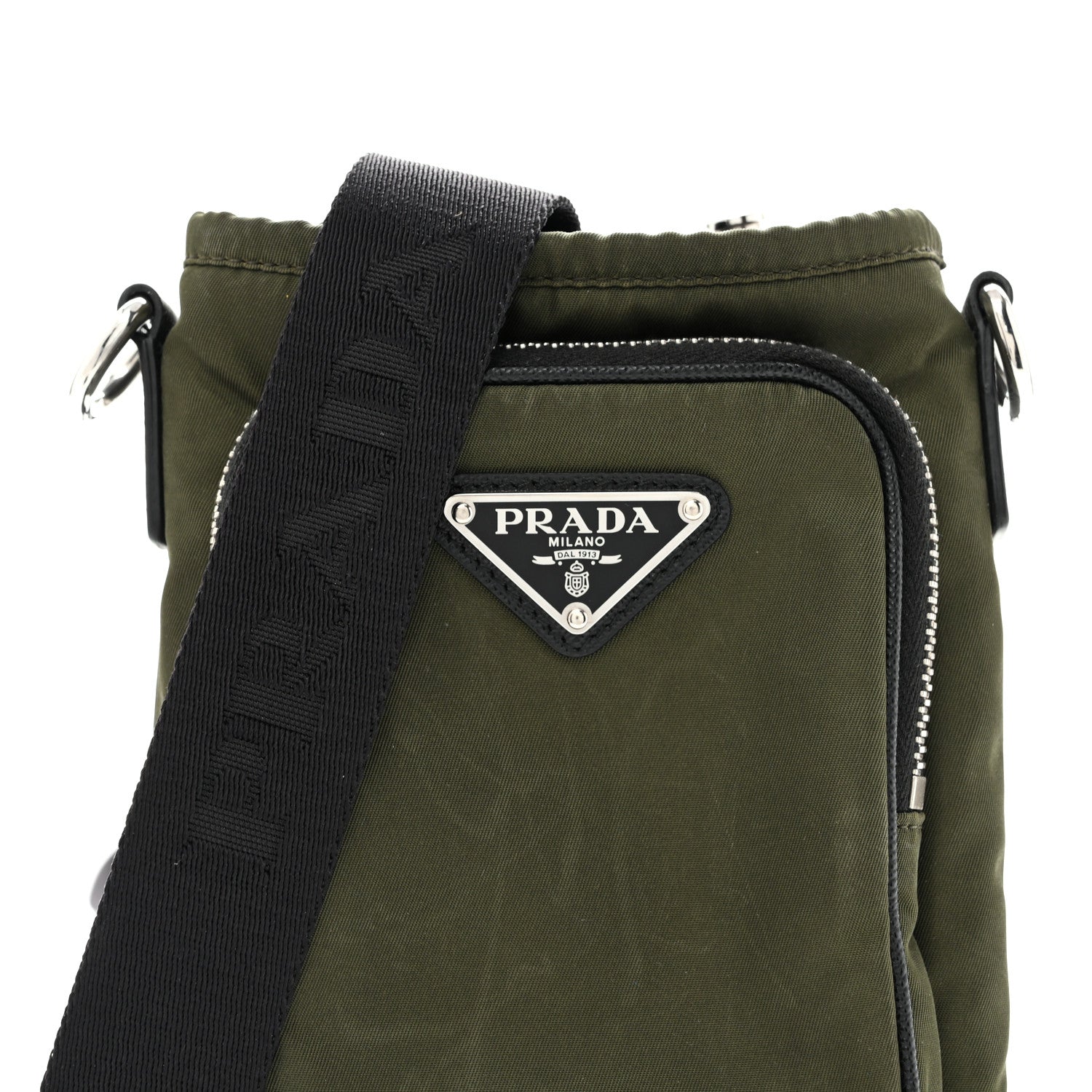 Prada Tessuto Nylon Saffiano Phone Case Crossbody Green 7 of 12