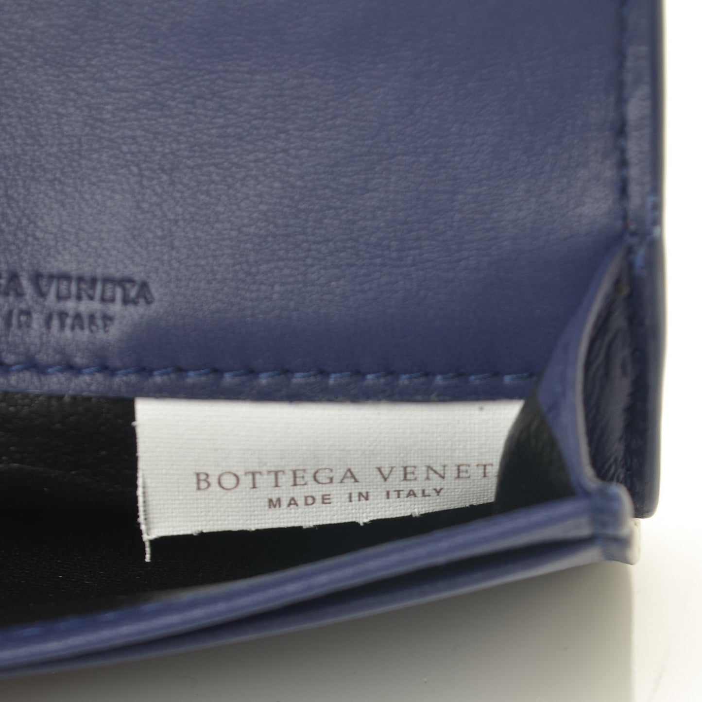 Nappa Intrecciato Card Holder Atlantic