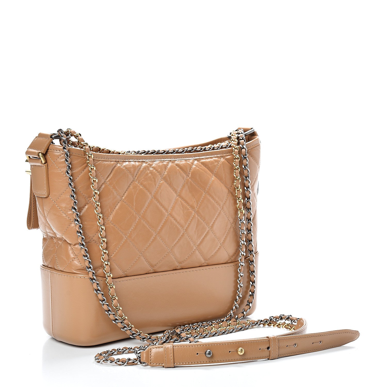 Chanel Aged Calfskin Quilted Medium Gabrielle Hobo Beige 2 of 9