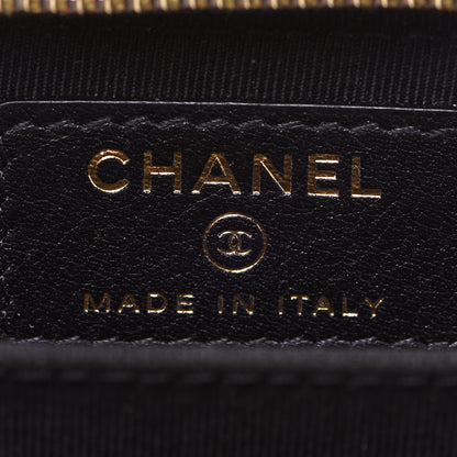 Chanel Metallic Calfskin Crocodile Embossed Cocodile Zip Coin Case Gold 6 of 8