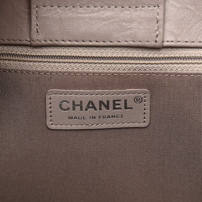 Chanel Aged Calfskin Chevron Quilted Large Classic Shopping Tote Grey 6 of 8
