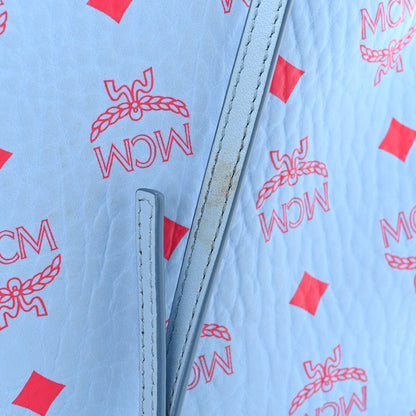 MCM Visetos Original Medium Pouch Light Blue Red 12 of 12