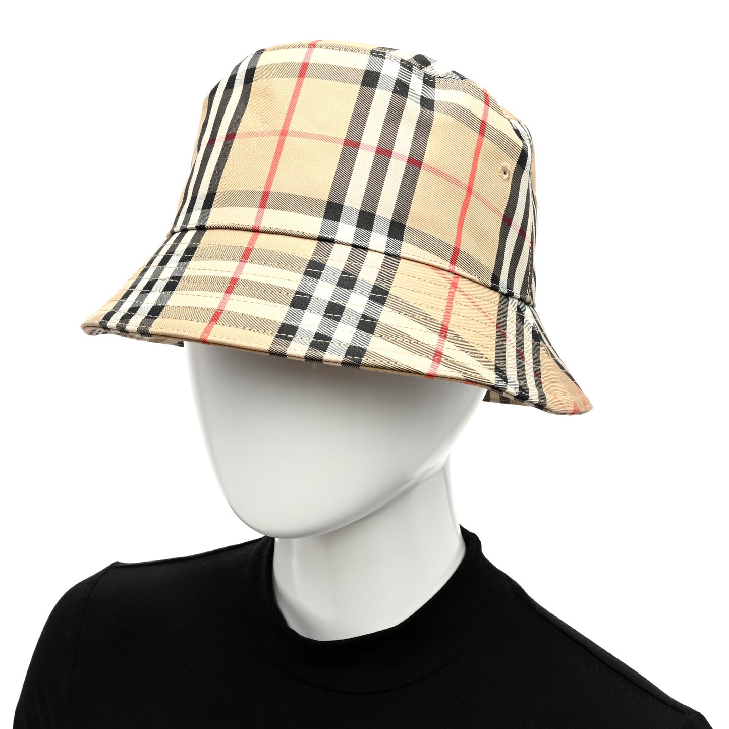 Technical Cotton Vintage Check Bucket Hat L Archive Beige