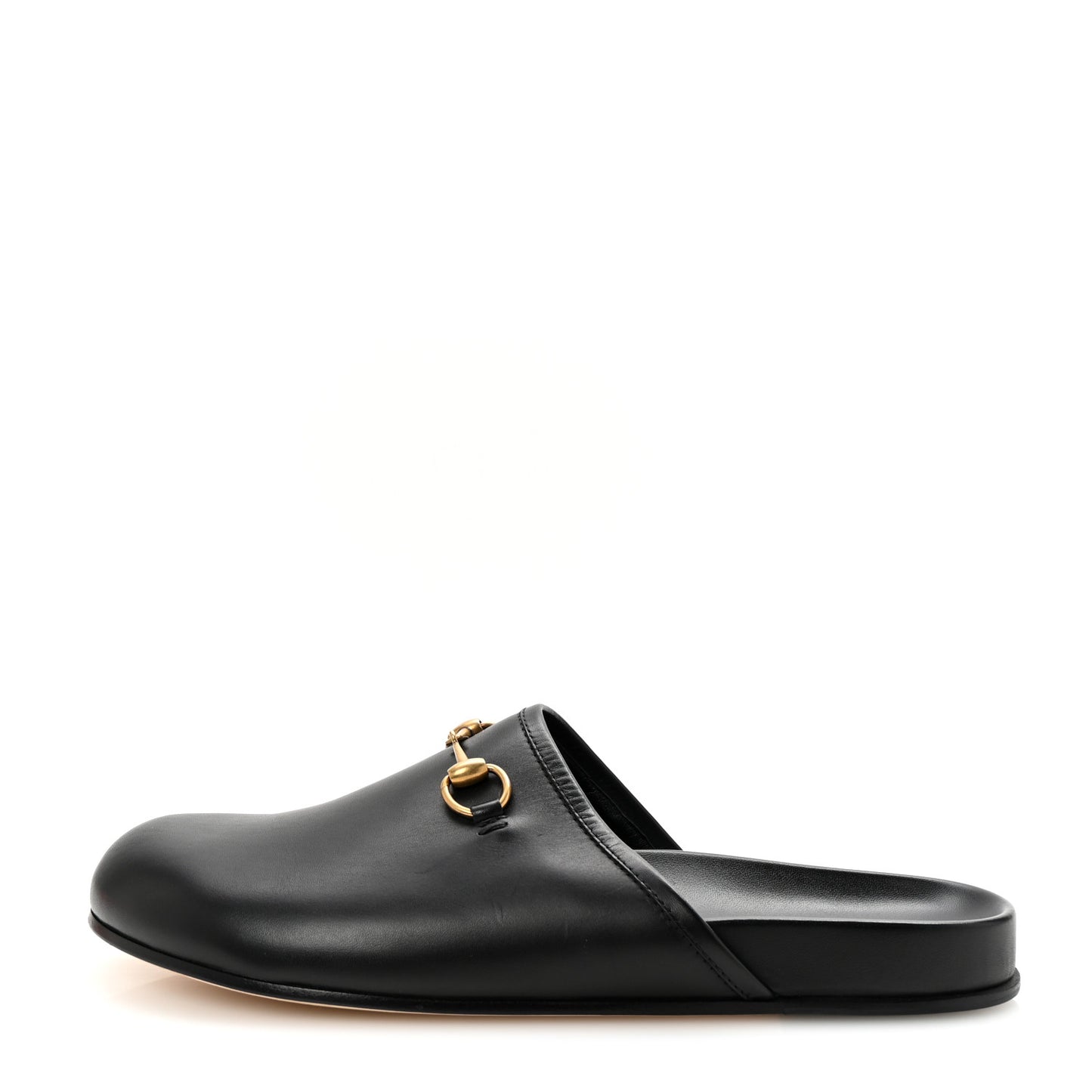 Calfskin Mens Horsebit River Slippers 12 Black