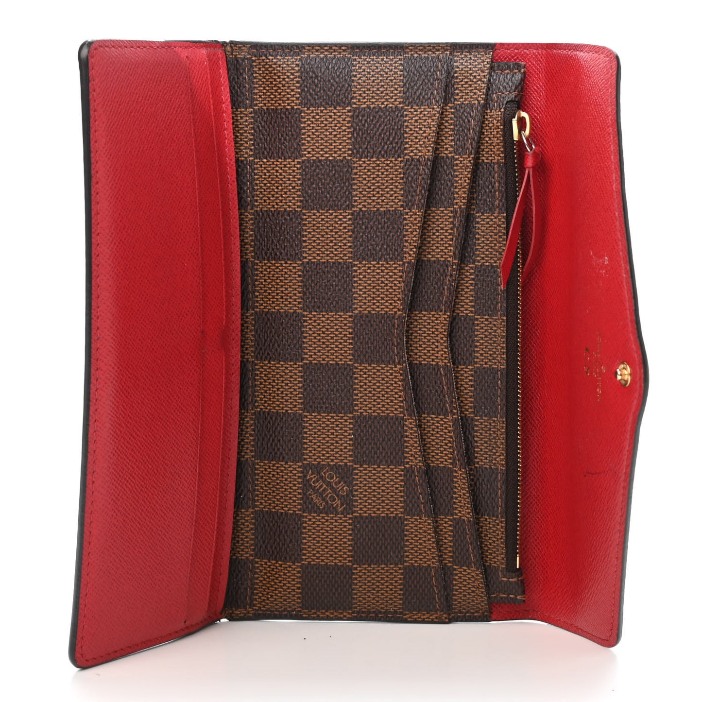 Damier Ebene Josephine Wallet Red