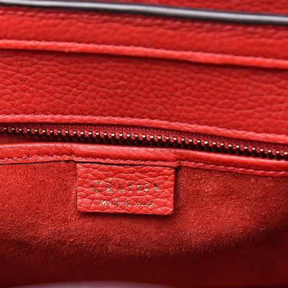 Celine Drummed Calfskin Nano Luggage Coquelicot 6 of 13