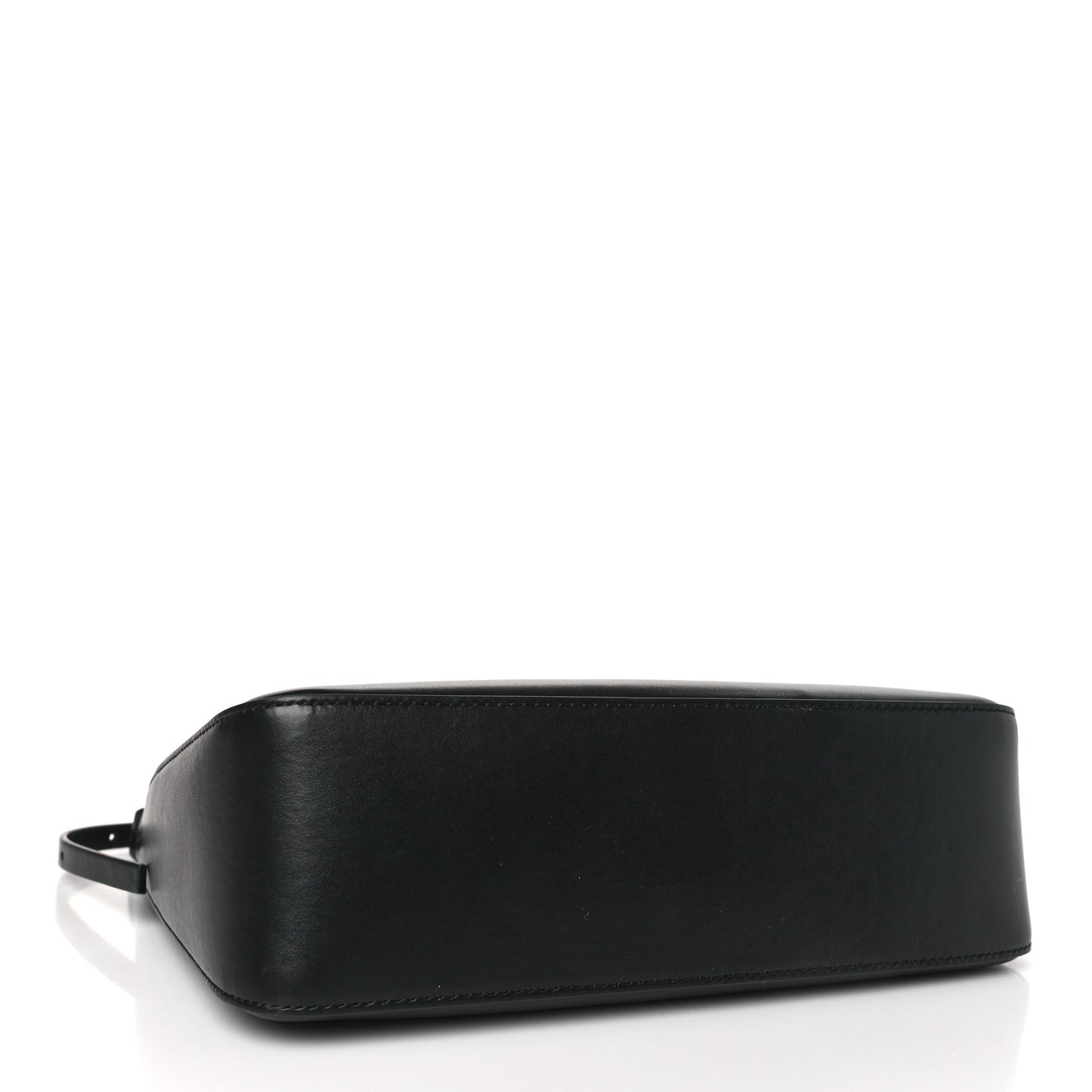 Smooth Calfskin Small Moon Cut Out Shoulder Bag Black