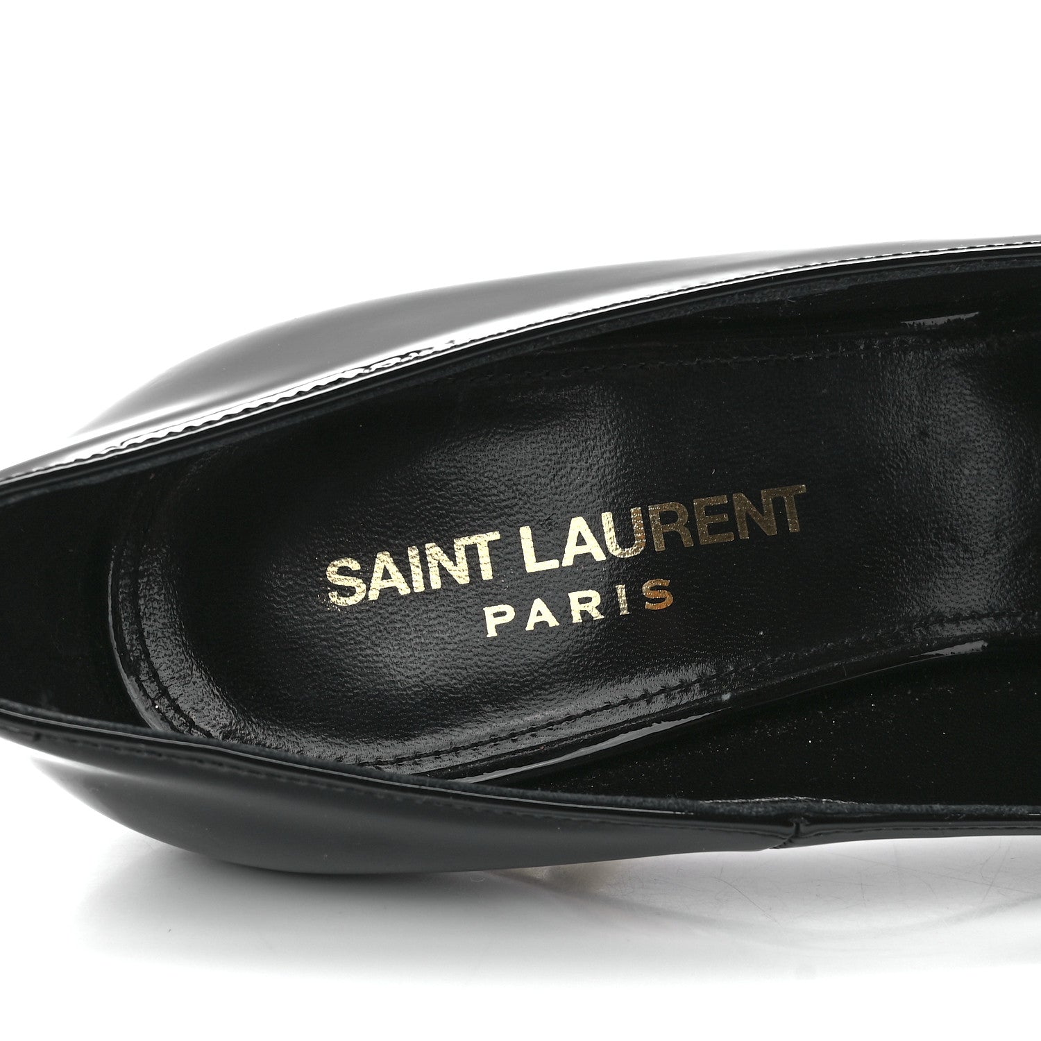 Saint Laurent Patent Opyum 110 Pumps 38 Black Gold 7 of 9