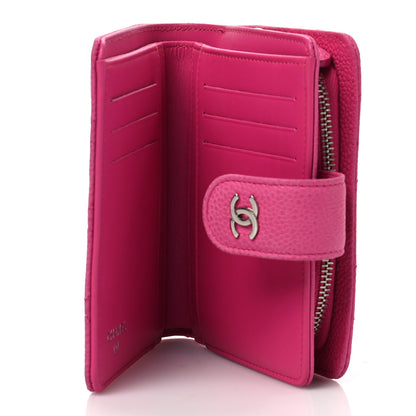 Chanel Caviar Quilted CC French Wallet Hot Pink 5 of 7