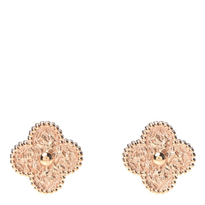 Van Cleef & Arpels 18K Rose Gold Vintage Alhambra Earrings 1 of 4