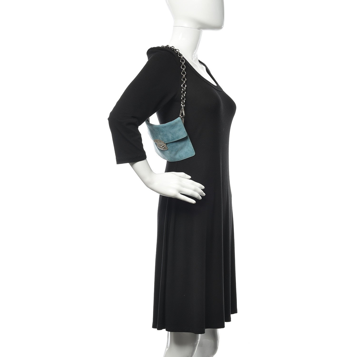 Prada Scamosciato Suede Metal Shoulder Bag Voyage 2 of 13