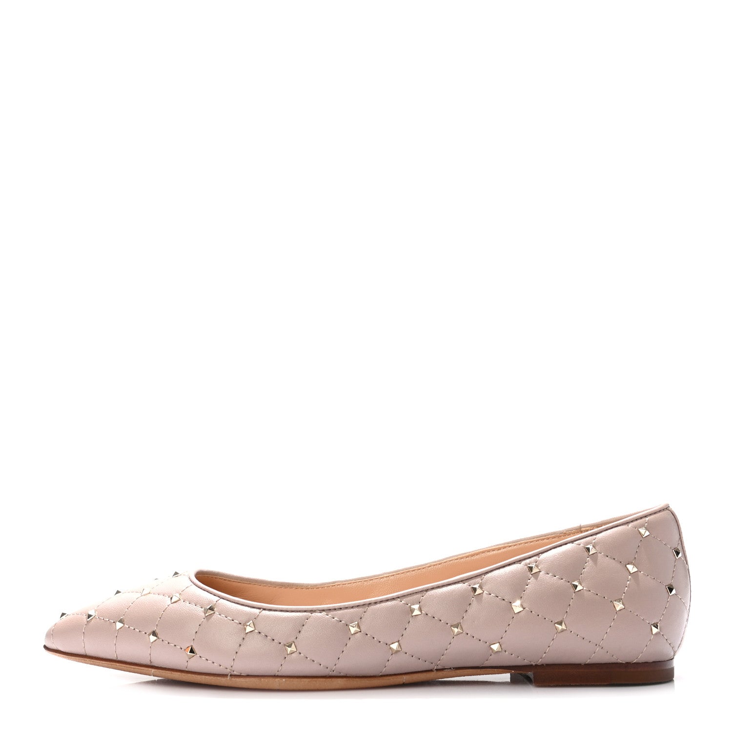 Valentino Garavani Nappa Rockstud Spike Ballerina Flats 37 Poudre 1 of 7