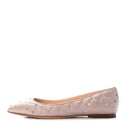 Valentino Garavani Nappa Rockstud Spike Ballerina Flats 37 Poudre 1 of 7