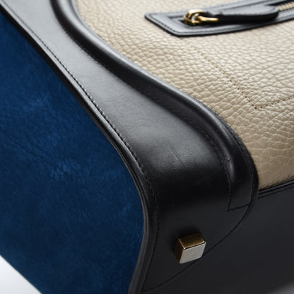 Celine Bullhide Calfskin Suede Mini Tri-Color Luggage Beige 9 of 10