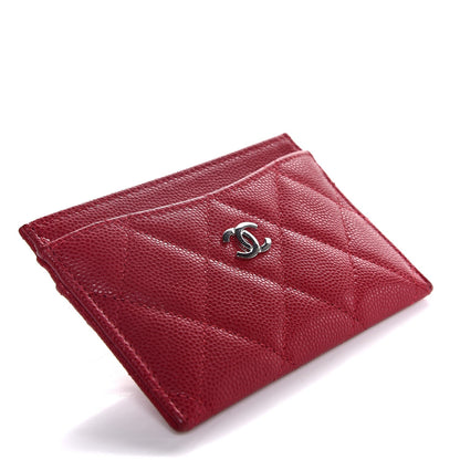Chanel Caviar Quilted Card Holder Red 4 of 9