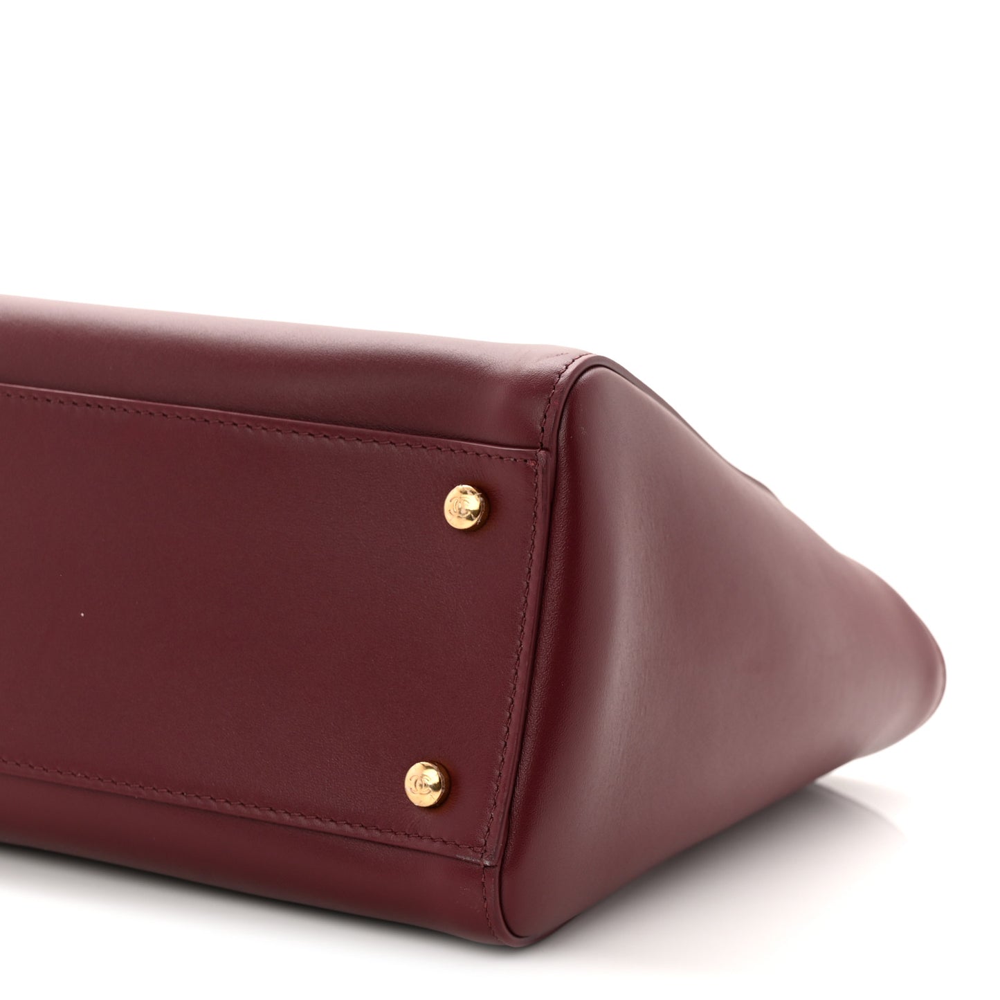 Calfskin Archetype Small Shopping Tote Dark Burgundy