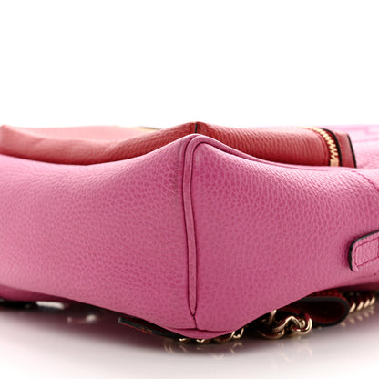 Gucci Pebbled Calfskin Soho Chain Backpack Red Pink 10 of 12