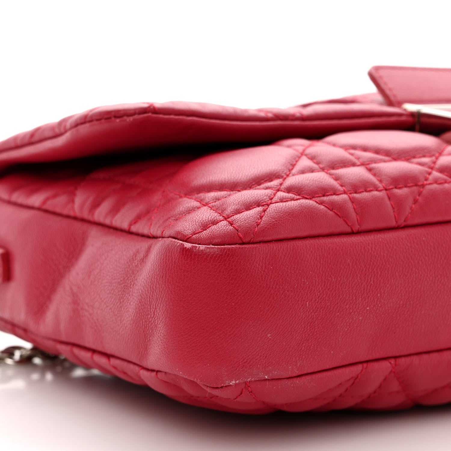 Christian Dior Lambskin Cannage Miss Dior Promenade Pouch Fuchsia 9 of 10