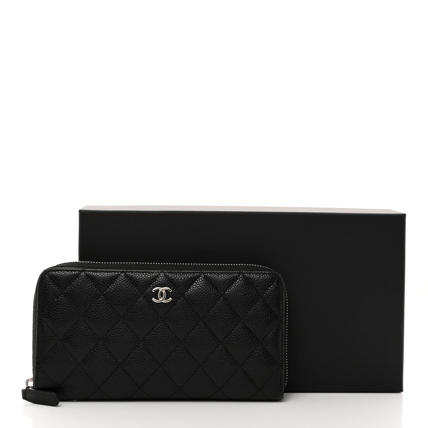 Chanel Caviar Quilted Large Gusset Zip Around Wallet Black 9 of 9