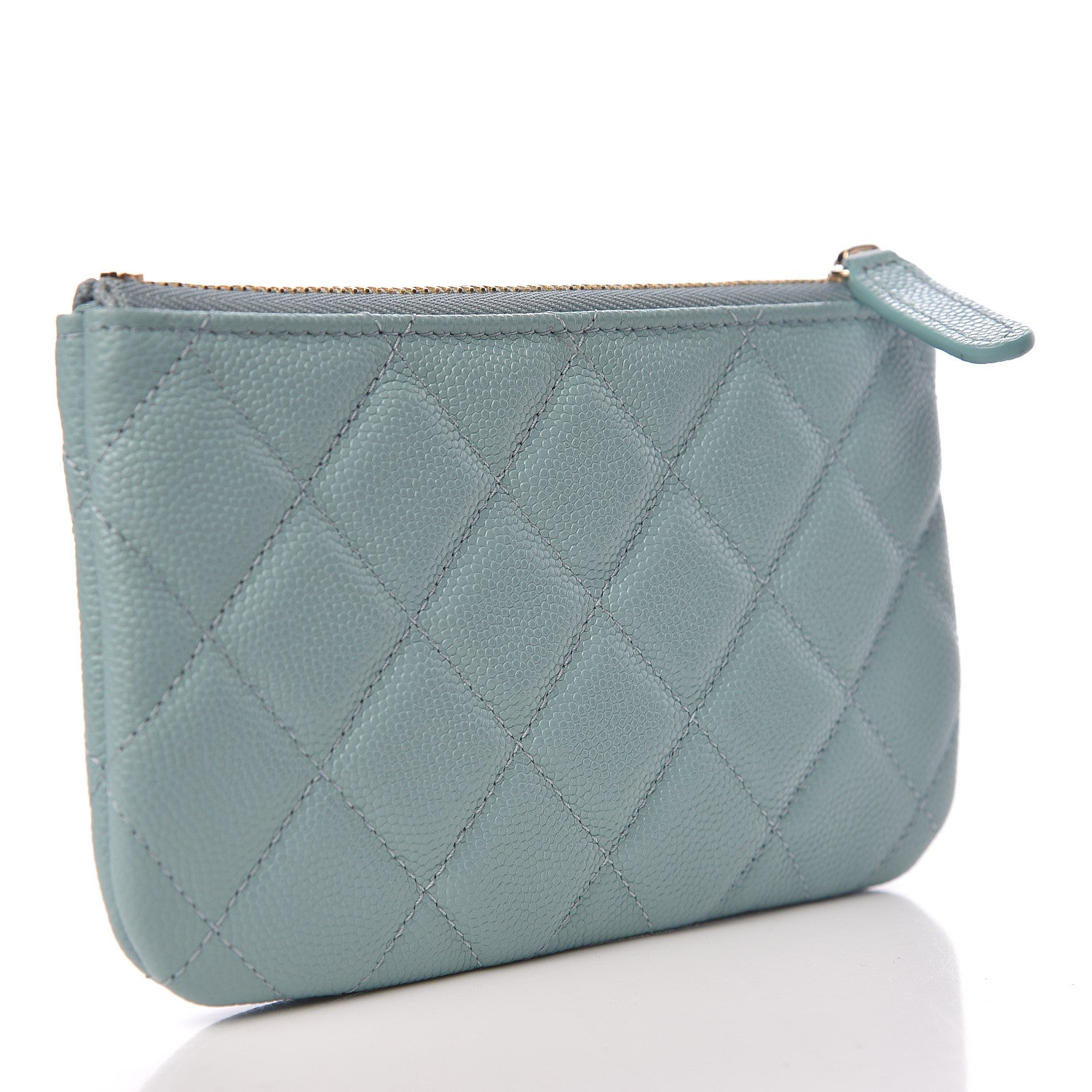 Chanel Caviar Quilted Small Cosmetic Case Light Blue 3 of 8