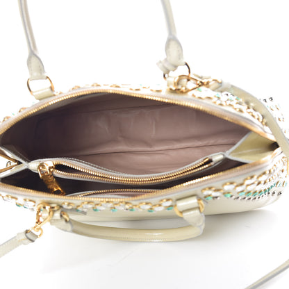 Prada Saffiano Vernice Crystal Pyramid Bag Talco 5 of 17